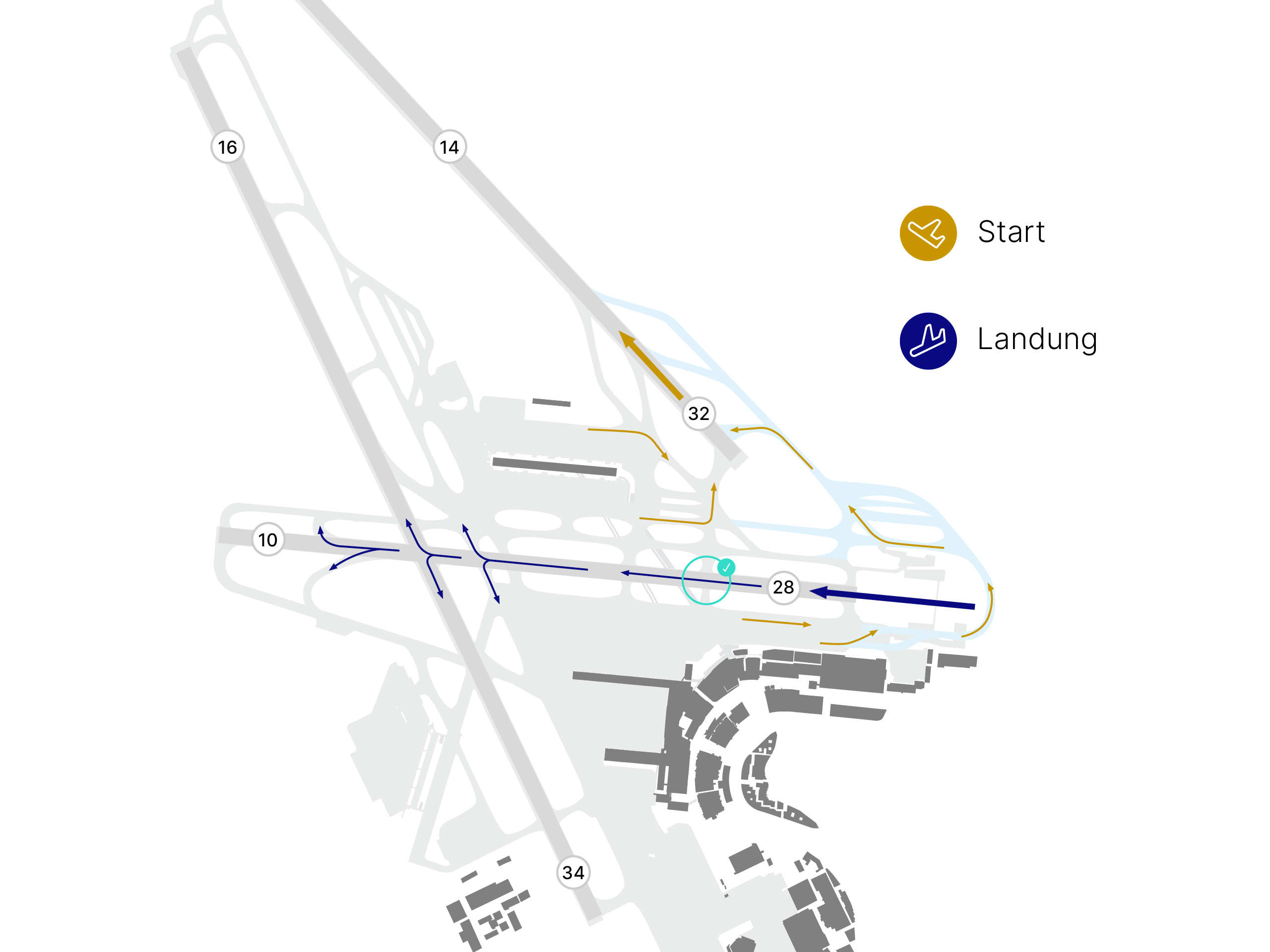 Umrollung Piste 28 Plan